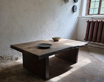 Mesa de centro Wabi Sabi, mesa de centro baja, muebles de estilo rústico para el hogar, mesa para ceremonia del té, mesa de centro moderna, mesa marrón para apartamento pequeño