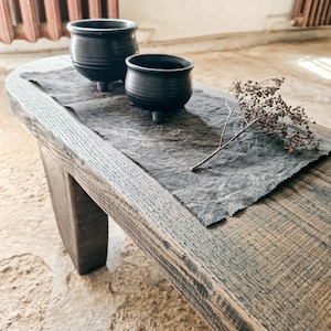 Table de méditation Table de cérémonie du thé Rituel du thé Table de thé en pleine conscience Meubles zen Wabi Sabi Table basse Banc rustique Banc de style japonais