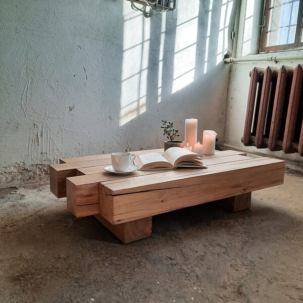 Natural Wood Coffee Table Etsy