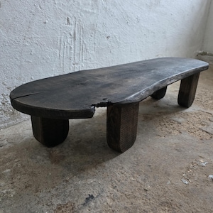 Reclaimed Oak Meditation Table Wabi Sabi Zen Altar Tea Ceremony Console Mindful Gift Handmade Rustic Decor Gift for Yoga Teacher Floor Table