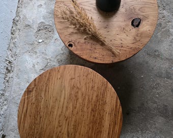 Massief houten salontafel set van 2 aardse neutrale meubels rustige luxe minimalistische tafels organische moderne bijzettafel handgemaakte salontafel