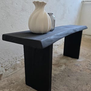 Console Table Wabi Sabi Black Bench Japanese Solid Wood Furniture Wood Slab Bench Industrial Reclaimed Wood Bench Modern Home Bench Narrow