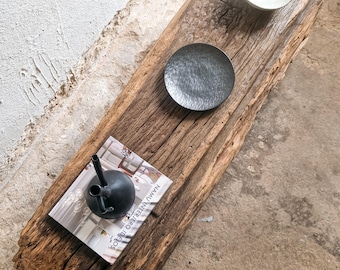 Distressed Furniture, Solid Wood Blocks Furniture, Low Beam Bench, Natural Wabi Sabi Bench, Reclaimed Wood Beam Console Table, Rustic Bench