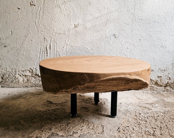 Wabi Sabi Round Coffee Table, Reclaimed Wood Oak Coffee Table, Natural ...