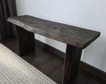 Rustikale Bank Wabi Sabi Braune Bank Japanische Massivholzmöbel Holzplattenbank Industrie Altholzbank Moderne Hausbank Schmal