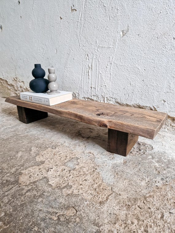 Low Console Table Decorative Wabi Sabi Bench Japanese Solid Wood