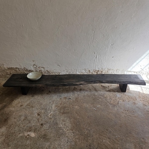 Wabi Sabi displaybank lage consoletafel decoratieve bank Japanse massief houten meubels bank houten plaat rustieke teruggewonnen houten bank