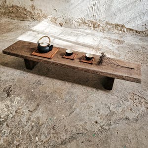 Meditation Table Wabi Sabi Decor Rustic Tea Table Cha Dao Tea Table Zen Furniture Tea Ritual Table Japanese Table Low Tea Ceremony Table