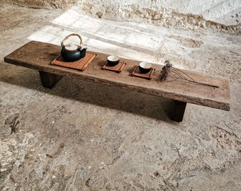 Meditationstisch Wabi Sabi Dekor Rustikaler Teetisch Cha Dao Teetisch Zen Möbel Tee Ritual Tisch Japanischer Tisch Niedriger Teezeremonie Tisch