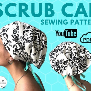 Scrub Cap Pattern -Patrón de Gorra Quirúrgica- Patrón imprimible PDF- Hoja carta/A4- Video tutorial en YouTube