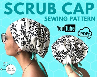 Doctor SCRUB CAP PATTERN/ Non-Surgical Scrub Cap/ Pdf Pattern / YouTube video/ Surgical Cap