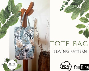 Market Bag Patrón PDF / bolso de tela / patrón imprimible / PDF / Vídeo Tutorial en YouTube