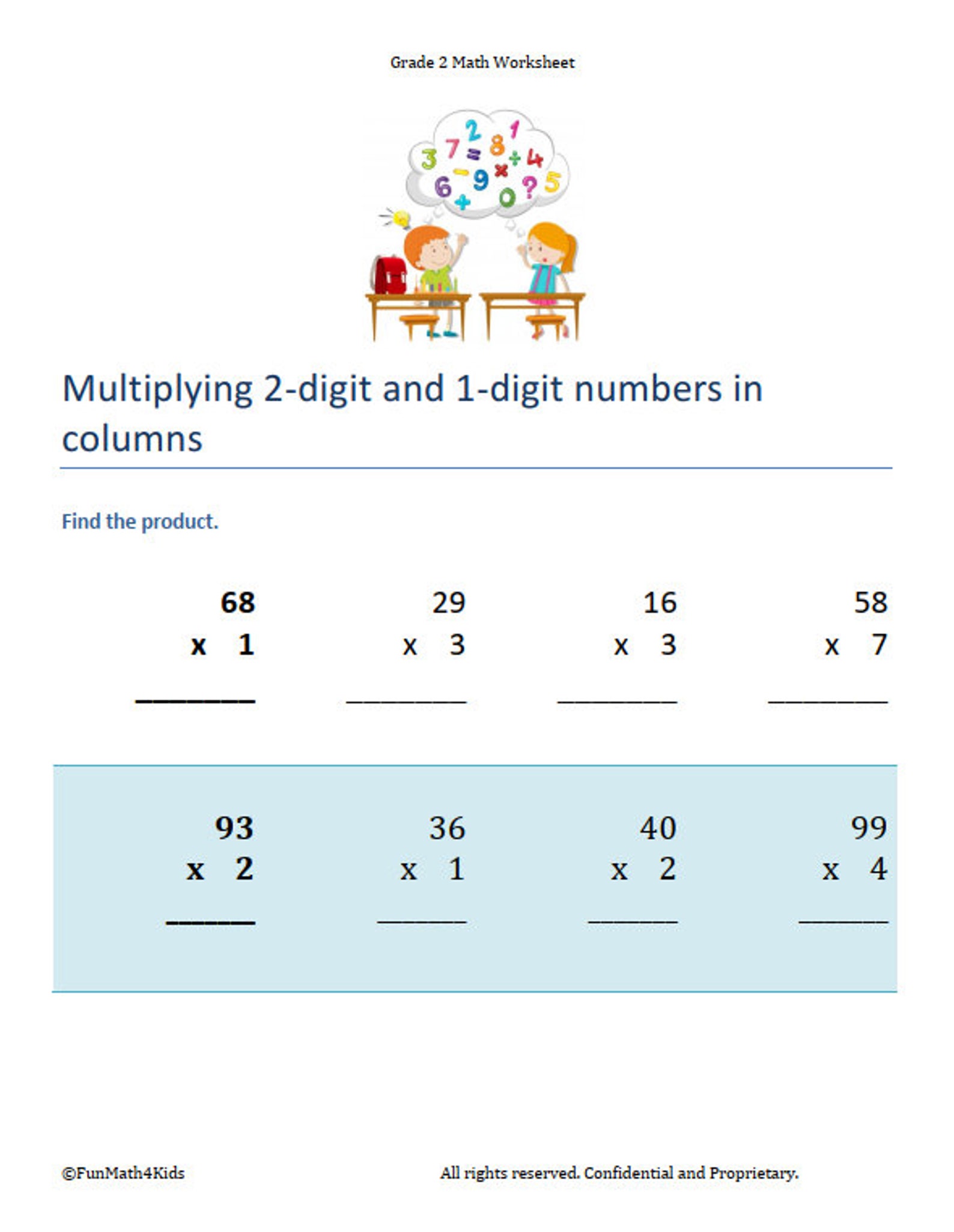 2nd Grade Math Worksheets | Multiplication Tables | 2- and 3-digits ...