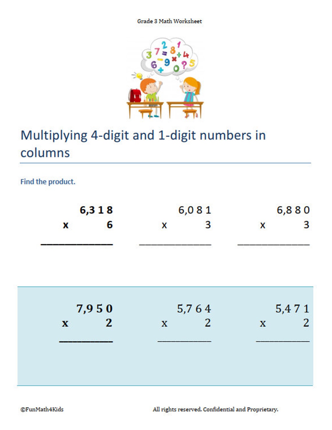 3rd Grade Math Worksheets 50 Pages 1100 Math Problems - Etsy