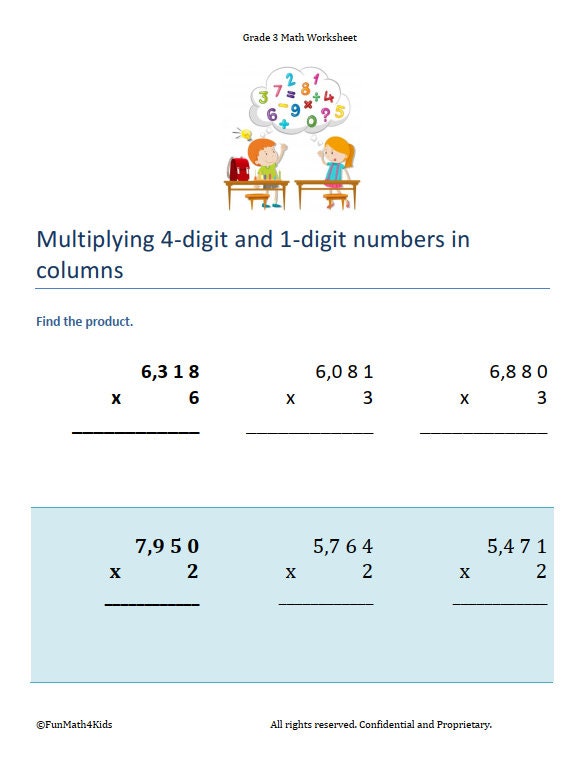 3rd Grade Math Worksheets 50 Pages 1100 Math Problems - Etsy