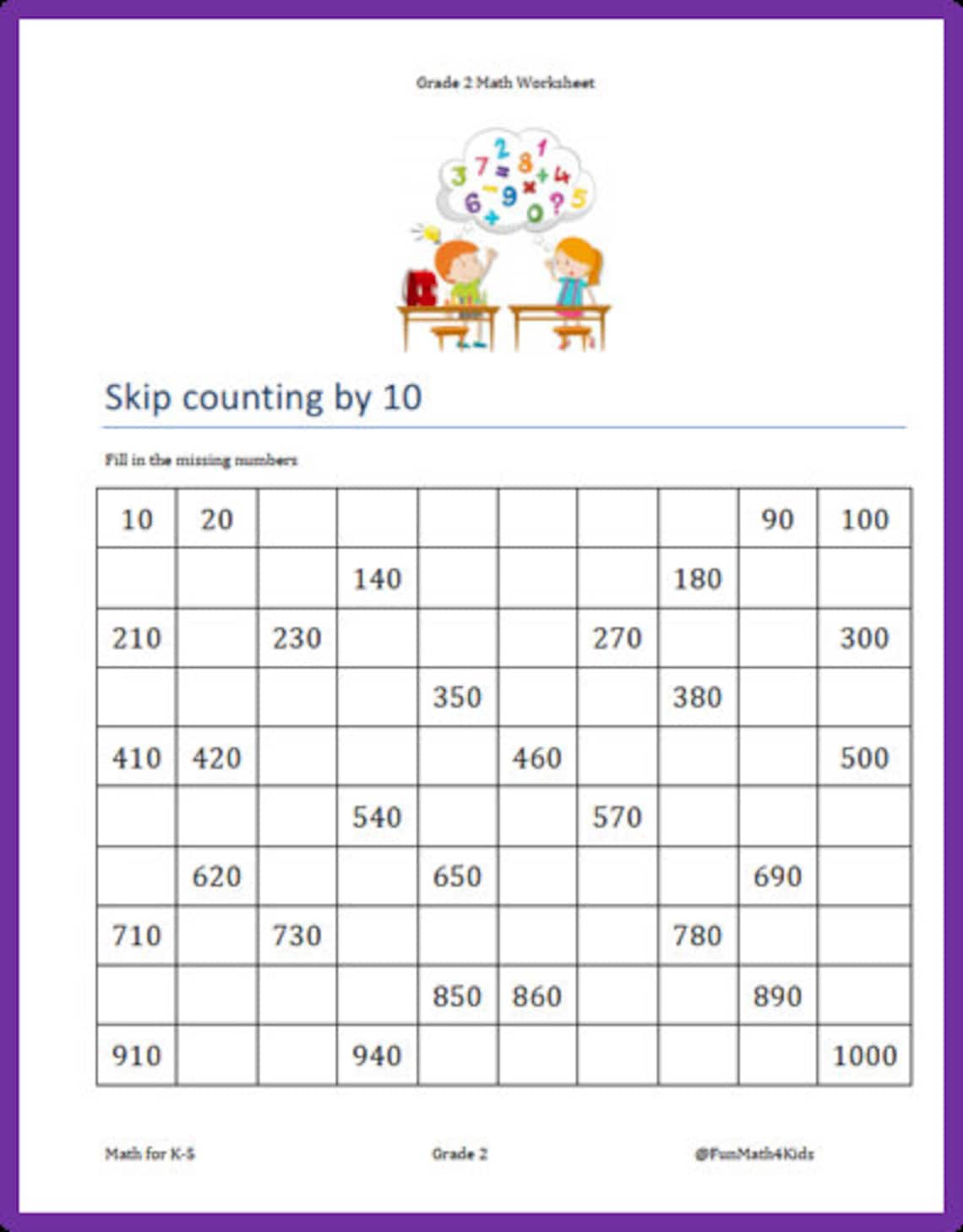 2nd Grade Math Worksheets: Skip Counting & Expanded Forms (printable ...