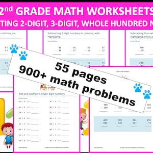 2nd Grade Math Subtraction Worksheets: 2- and 3-Digit (Printable PDF)
