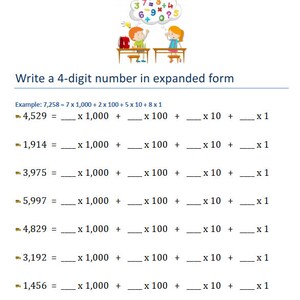 3rd Grade Math Worksheets: Place Value & Expanded Form (printable PDF ...