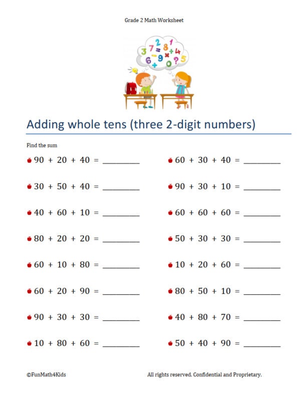 Math worksheets for grade 1 tens and ones