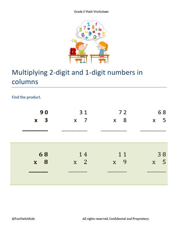 3rd Grade Math Worksheets | 50 Pages | 1,100+ Math Problems | Multiplication Table | Multiply ...