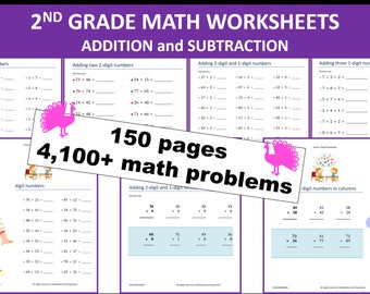 2nd Grade Math Worksheets: Addition & Subtraction (Printable PDF)