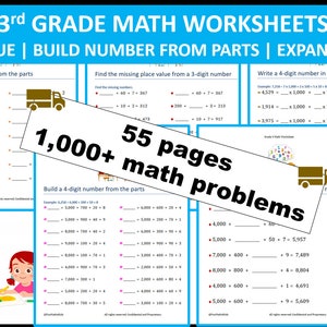 3rd Grade Math Worksheets: Place Value & Expanded Form (Printable PDF)