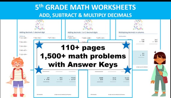 Math Worksheets For 5th Graders Free Printable