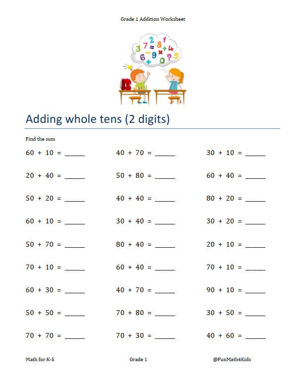 1st grade math worksheets addition 35 pages pictures etsy