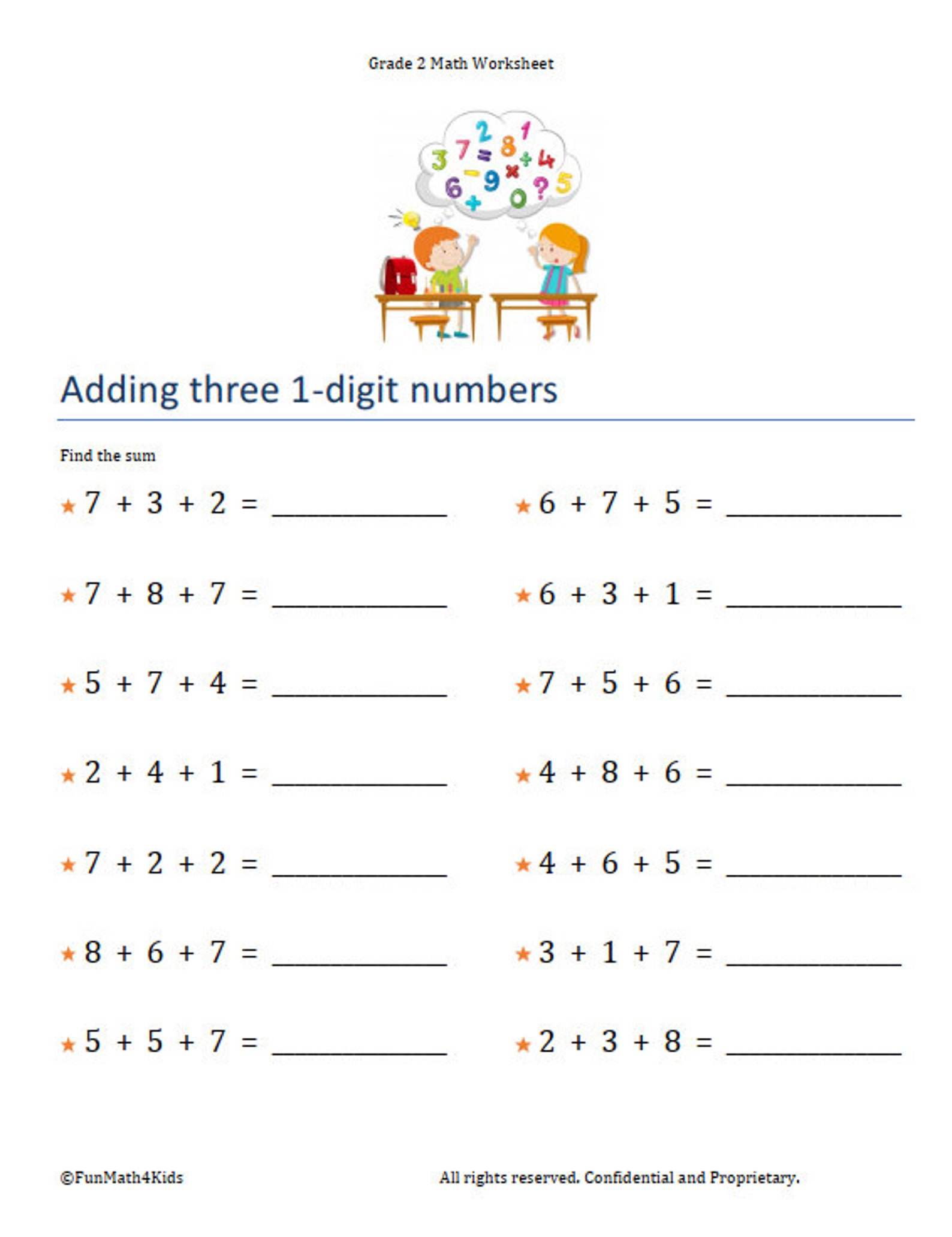 2nd grade math worksheets addition 1 digit 2 digit etsy