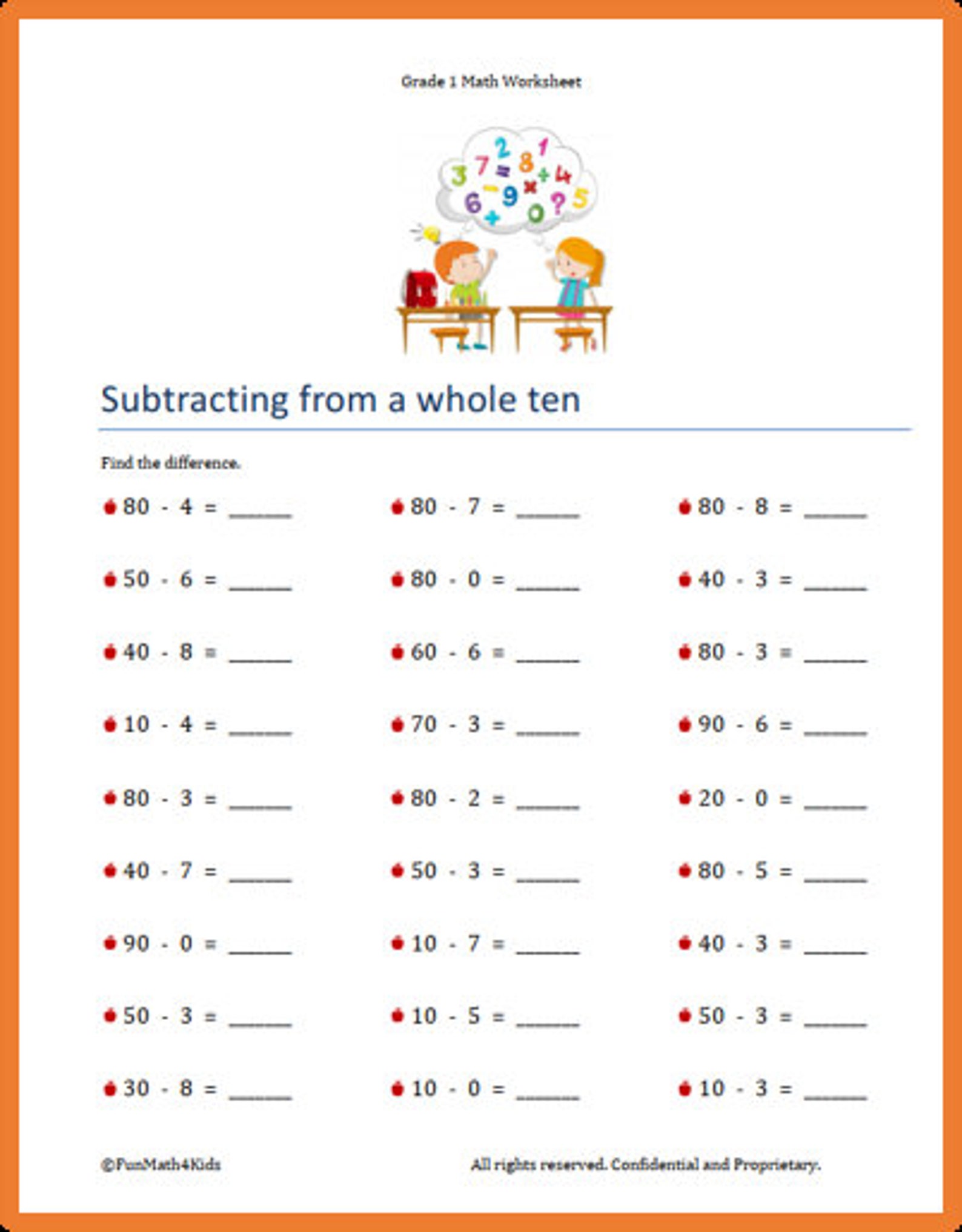 1st Grade Math Worksheets 50 pages 1600 math problems | Etsy