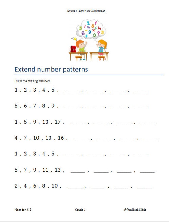 Grade 1 addition math worksheets