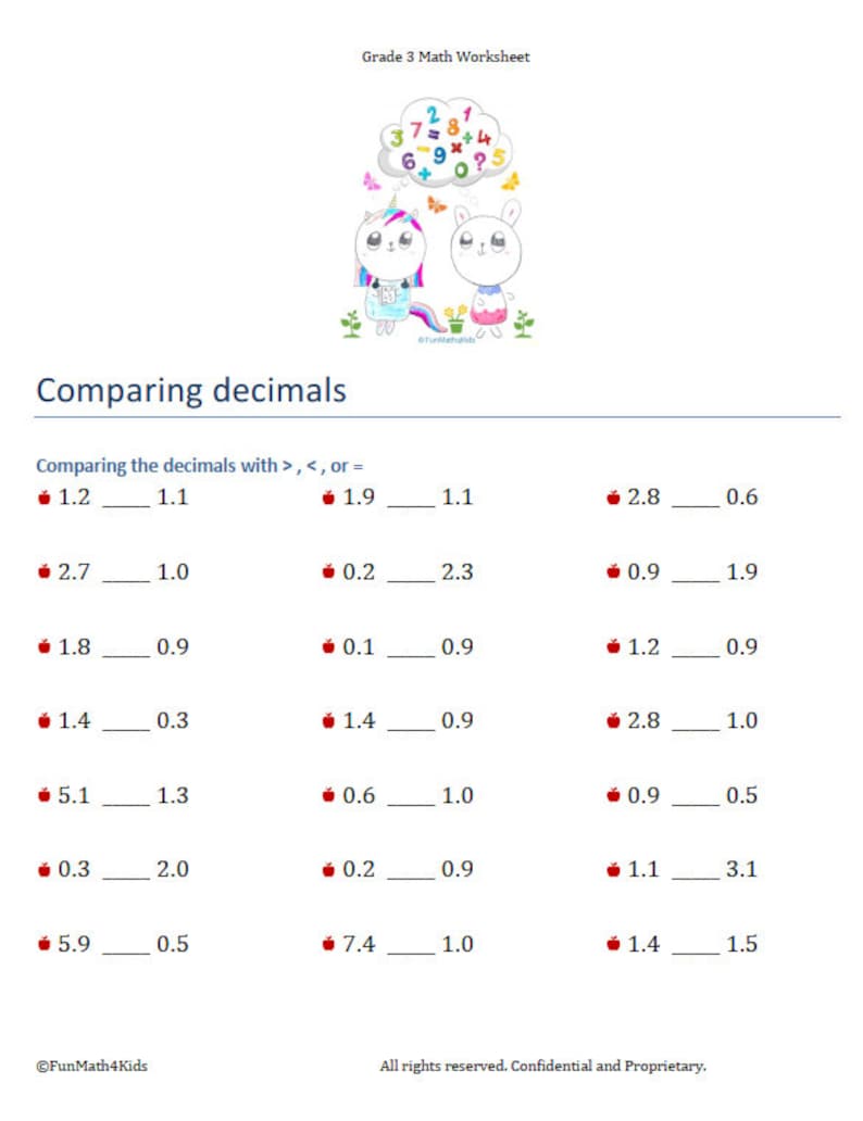 20rd Grade Math Worksheets Fractions Add & Subtract Add  Etsy Pertaining To Adding Decimals Worksheet Pdf