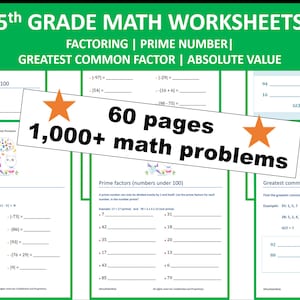 5th Grade Math Worksheets: Prime Number, GCF (Printable PDF)