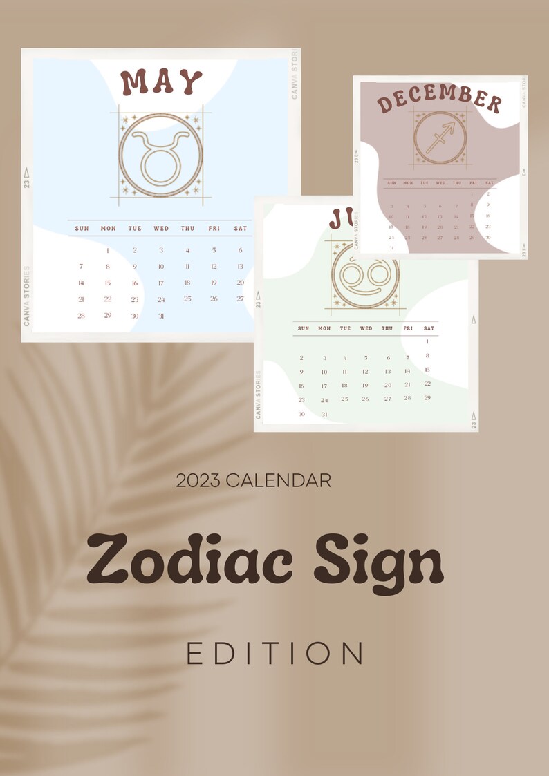 Digital Planner 2023 Printable Calendar Zodiac Signs Etsy