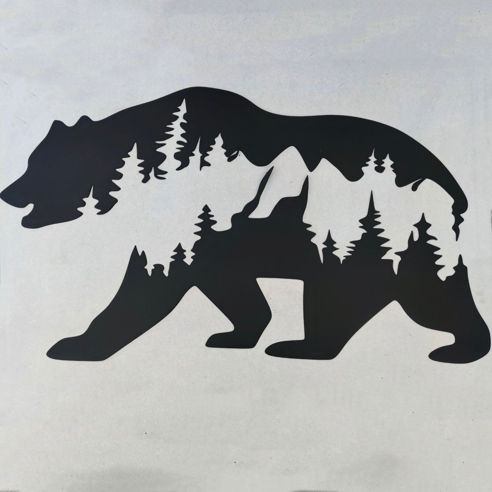 Metal wall art Mountain Bear wall art Metal decoration Etsy