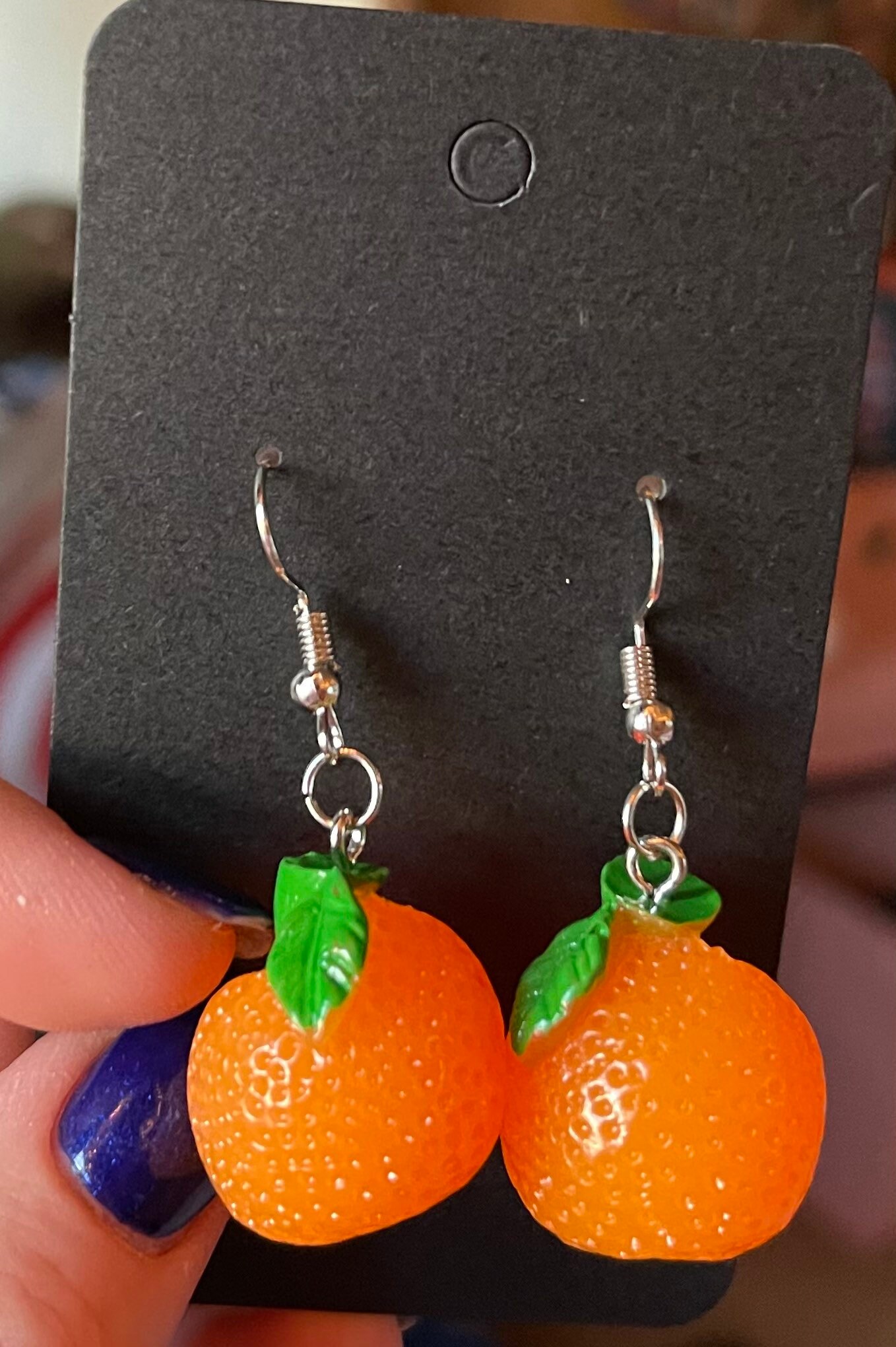 Orange Dangle earrings Etsy