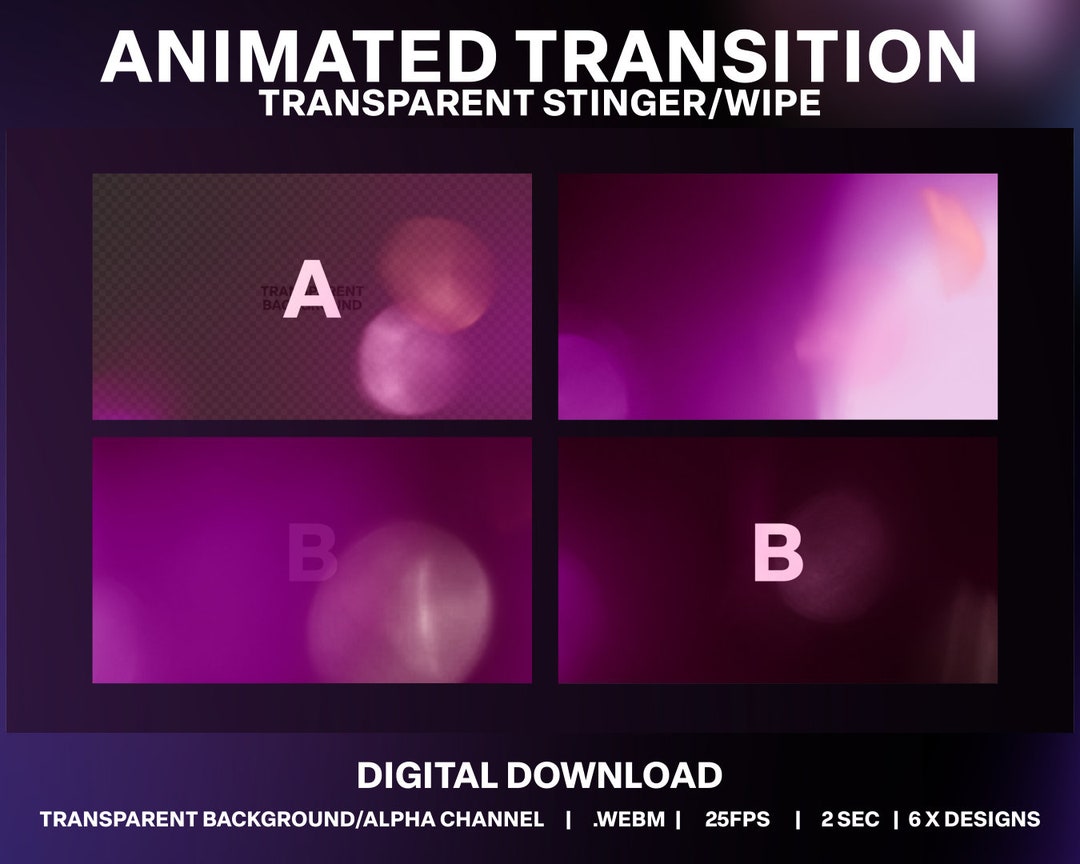 6 Light Leaks Animated Transition Flash Flare Stream Wipe Bokeh Live