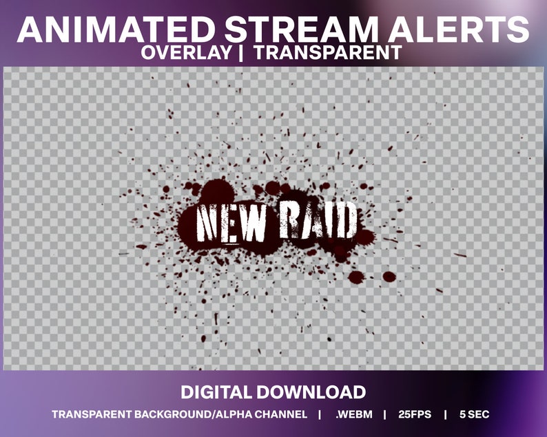 Splatter Animated Stream Alerts: Horror Twitch Overlay (digital ...