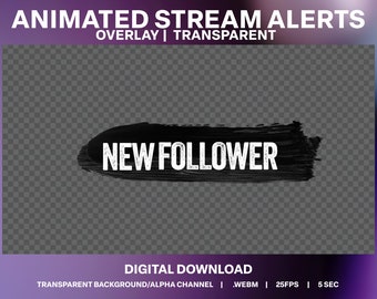 Animated Paint Stroke Stream Alerts: Glitch Twitch Decoration (WebM Digital Download