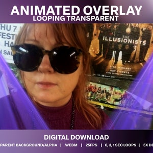 Animierte Lila Bühnenstrahler Loop: Twitch DJ Stream Overlay (Digitaler Download) Bild 7