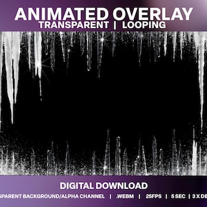 Animated Ice Icicles Stream Overlay | Winter Decoration (Digital Download)