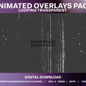 Old Film Grain Transparent Animated Overlay 6 Pack | TV Noise Stream Overlay | Transparent Noise | Vintage Editing Overlay