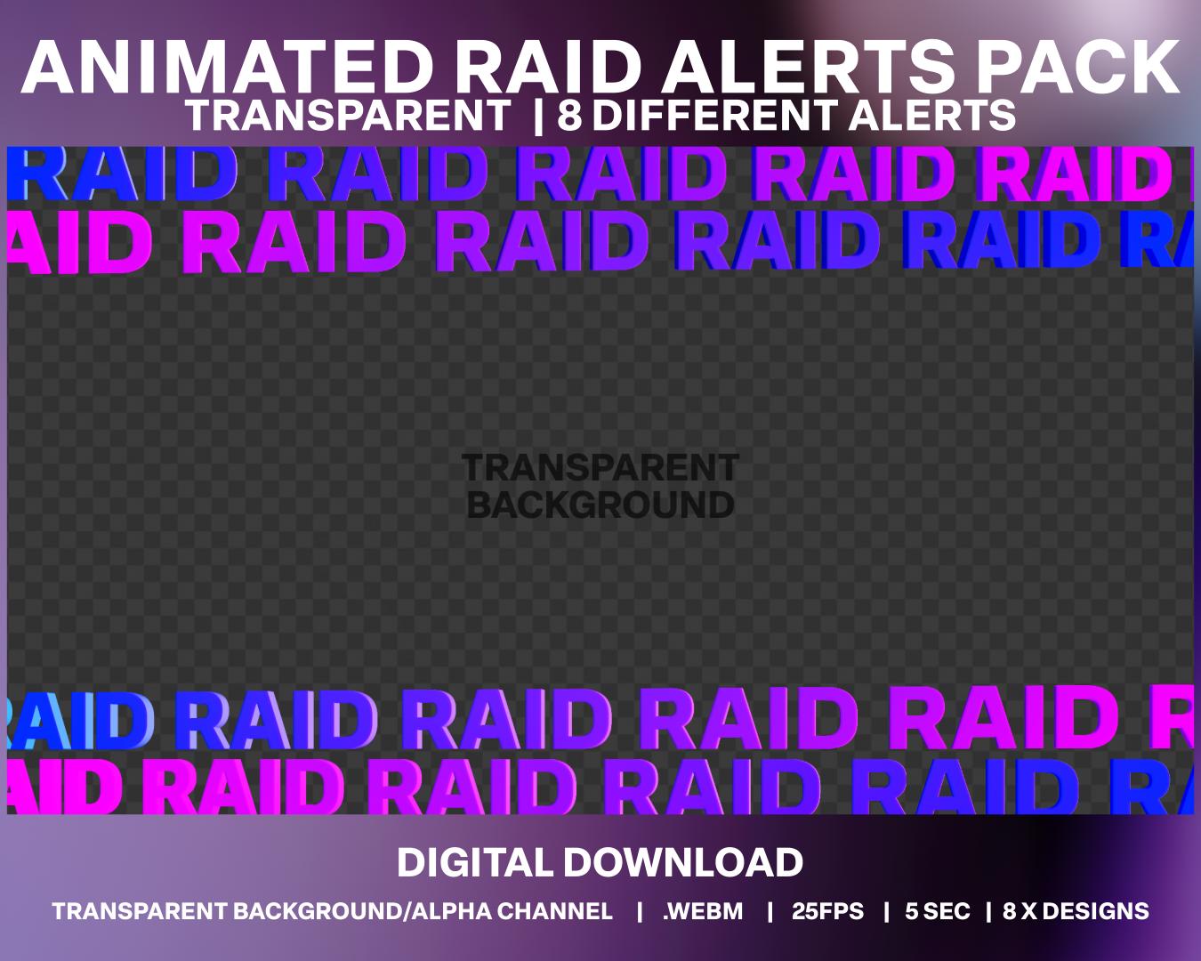 Animated 3D RAID Stream Alerts: 8 Designs, Modern Gaming Overlay (webm ...