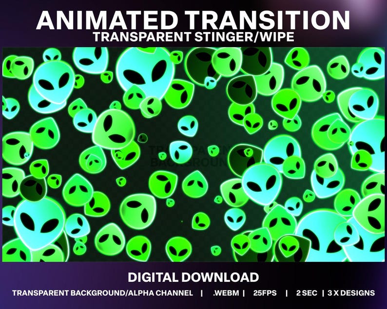 Animated Alien Stream Stinger: UFO Transition Overlay (webm Digital ...