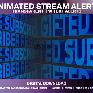 Animated 3D Text Tunnel Stream Alerts: eSports Overlay (WebM Files)