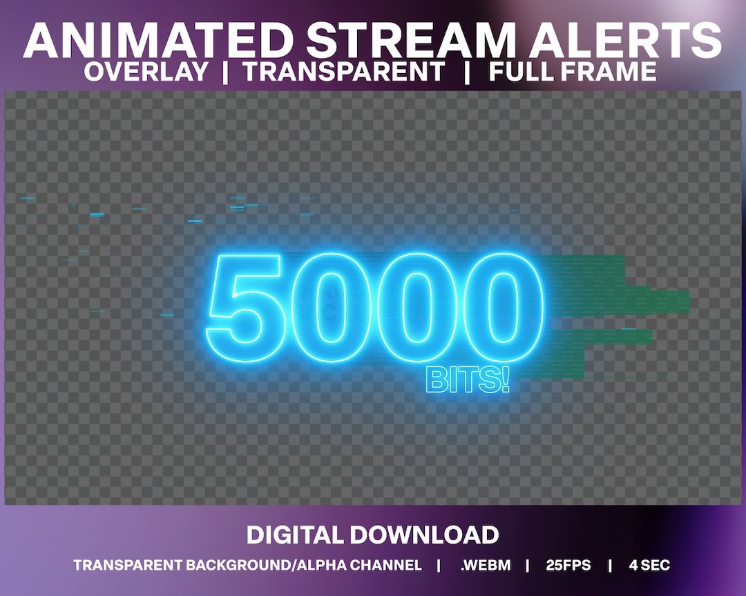 Blue Neon Glitch Bomb Bits Animated Twitch Alert (digital Download) - Etsy