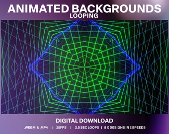 Neon Lines Animated Visual Loops: DJ Stream Backgrounds (Digital Download)