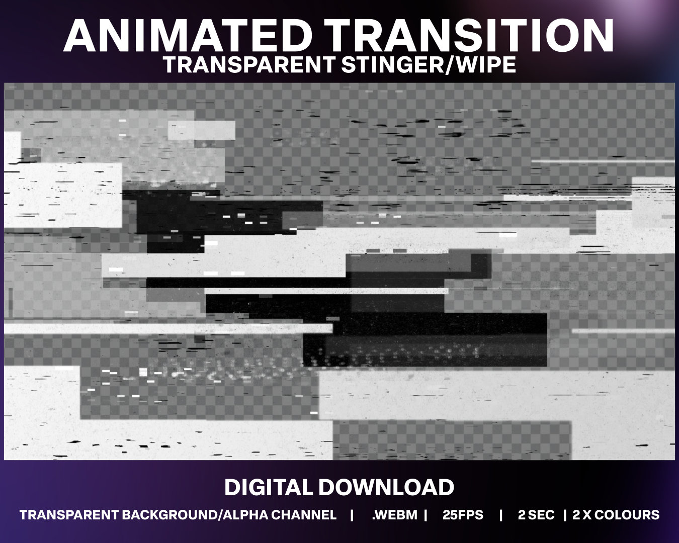 Glitch 3 Transitions for Live Streaming and Video Editing