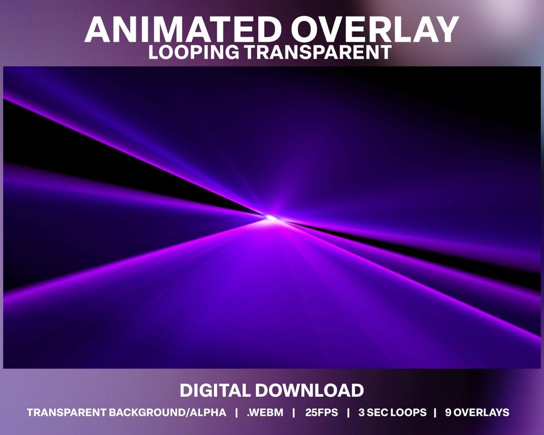 Animated Purple Laser Lights Loop: Twitch DJ Stream Strobe Lighting ...