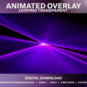Animowane światła laserowe Loop 5 Pack | Twitch DJ Stream Party Strobe Lighting | Przezroczyste reflektory Stream | VJ Live Stream Disco Decoration